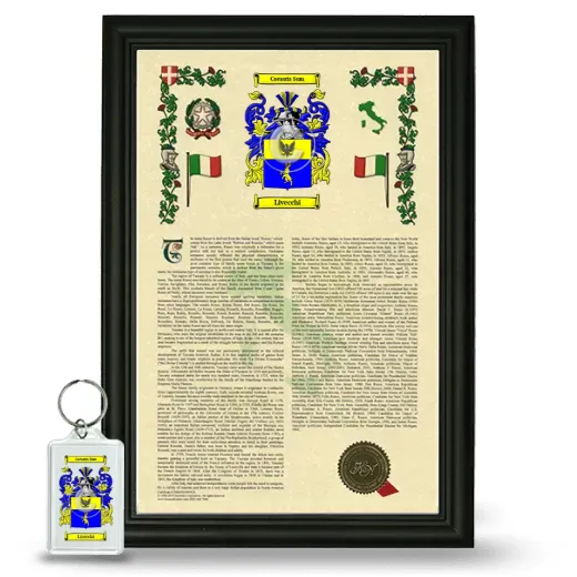 Livecchi Framed Armorial History and Keychain - Black