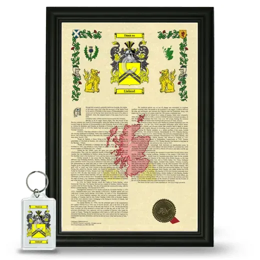 Llaland Framed Armorial History and Keychain - Black