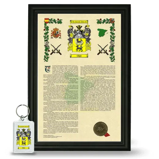 Llops Framed Armorial History and Keychain - Black