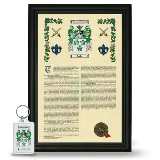 Loche Framed Armorial History and Keychain - Black
