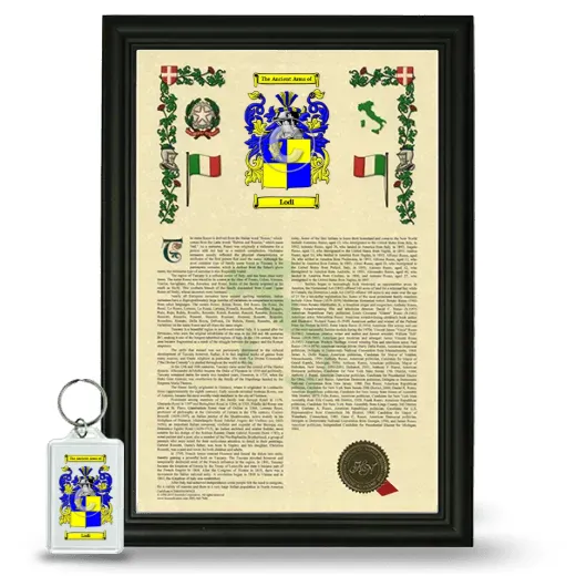 Lodi Framed Armorial History and Keychain - Black