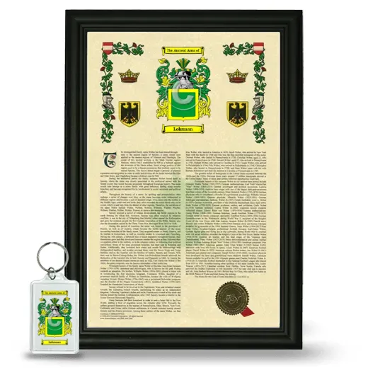 Lohrman Framed Armorial History and Keychain - Black