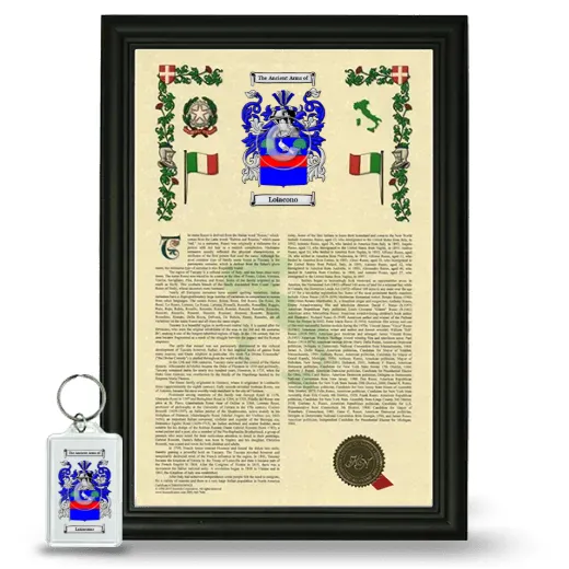Loiacono Framed Armorial History and Keychain - Black