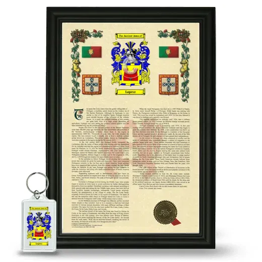 Lopesz Framed Armorial History and Keychain - Black