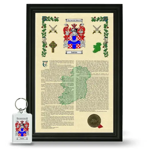 Lorcan Framed Armorial History and Keychain - Black