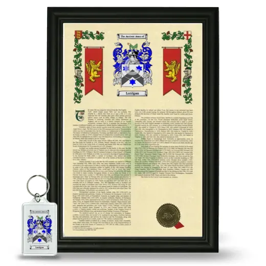 Lorrigan Framed Armorial History and Keychain - Black