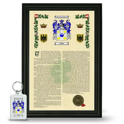 Luben Framed Armorial History and Keychain - Black