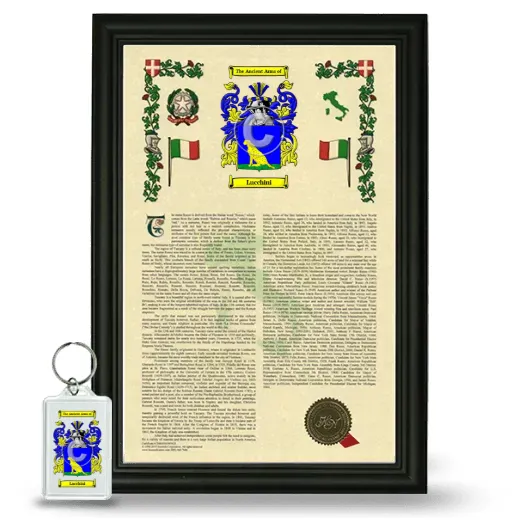 Lucchini Framed Armorial History and Keychain - Black