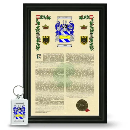 Luest Framed Armorial History and Keychain - Black
