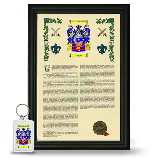 Lugues Framed Armorial History and Keychain - Black