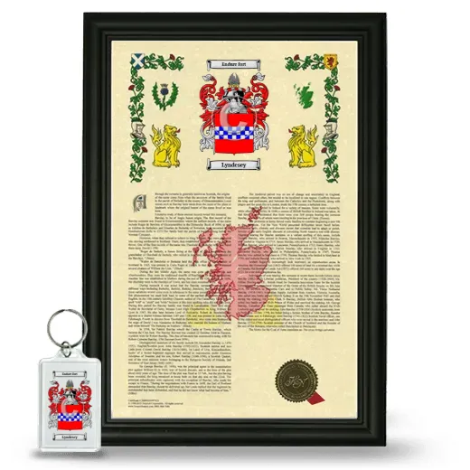 Lyndesey Framed Armorial History and Keychain - Black