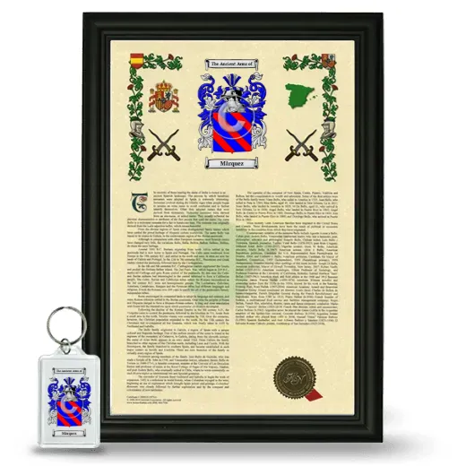 Màrquez Framed Armorial History and Keychain - Black