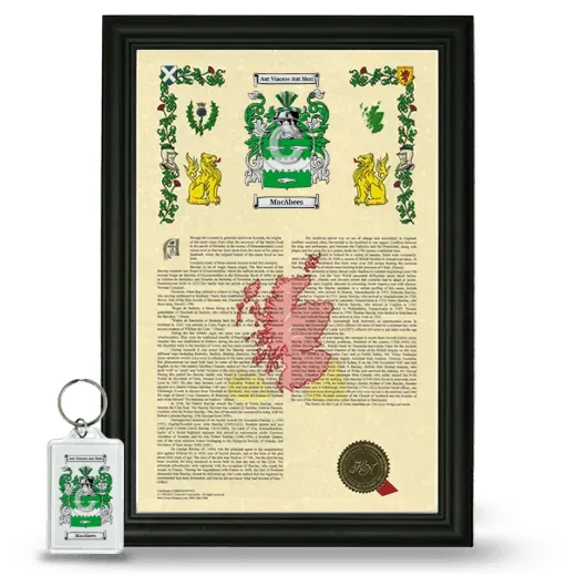 MacAbees Framed Armorial History and Keychain - Black
