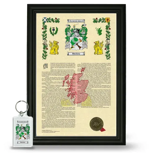MacAray Framed Armorial History and Keychain - Black