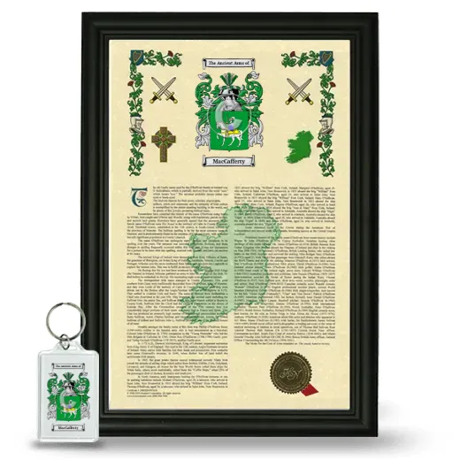 MacCafferty Framed Armorial History and Keychain - Black