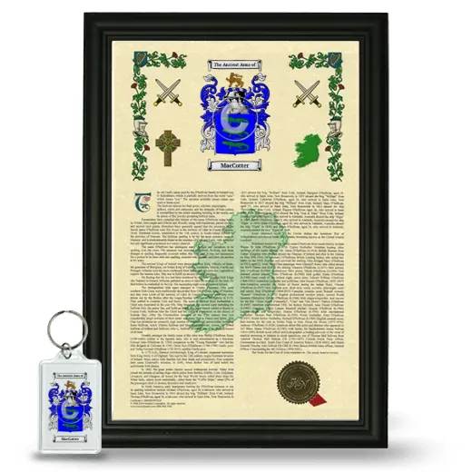 MacCotter Framed Armorial History and Keychain - Black