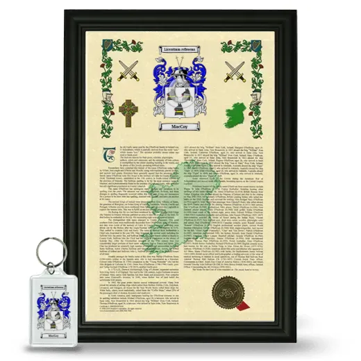 MacCoy Framed Armorial History and Keychain - Black