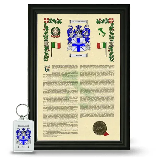 Macho Framed Armorial History and Keychain - Black