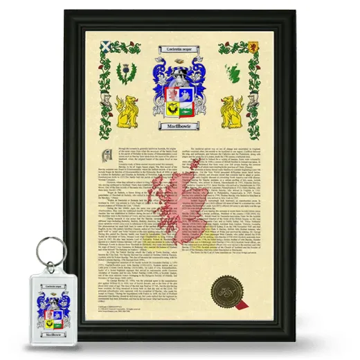 MacIlbowie Framed Armorial History and Keychain - Black