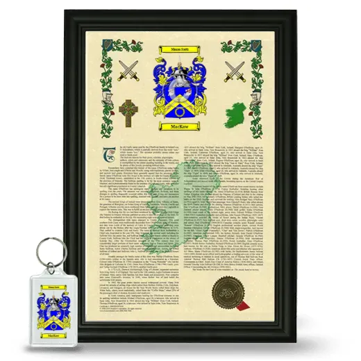 MacKaw Framed Armorial History and Keychain - Black