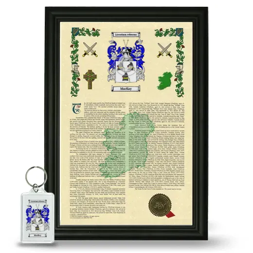 Mackay Framed Armorial History and Keychain - Black