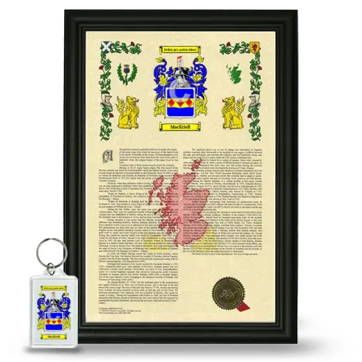 MacKriell Framed Armorial History and Keychain - Black