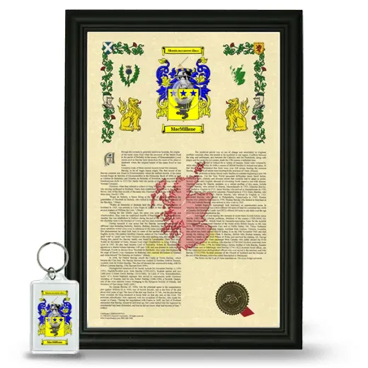 MacMillane Framed Armorial History and Keychain - Black