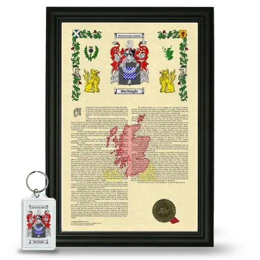 MacNaught Framed Armorial History and Keychain - Black