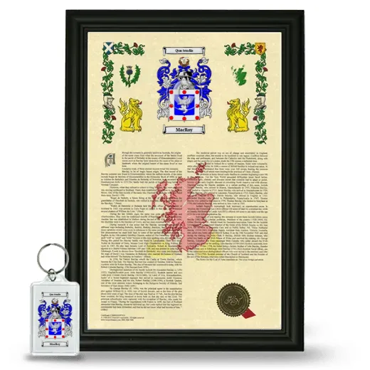 MacRoy Framed Armorial History and Keychain - Black