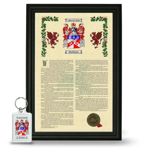 Macthomas Framed Armorial History and Keychain - Black
