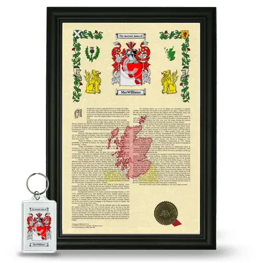 MacWilliams Framed Armorial History and Keychain - Black