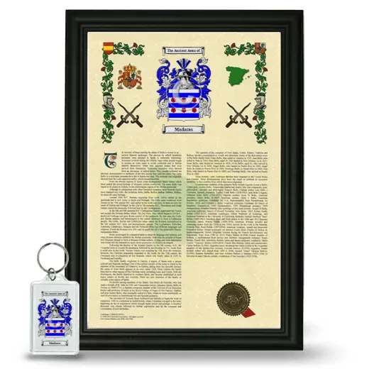 Madaras Framed Armorial History and Keychain - Black