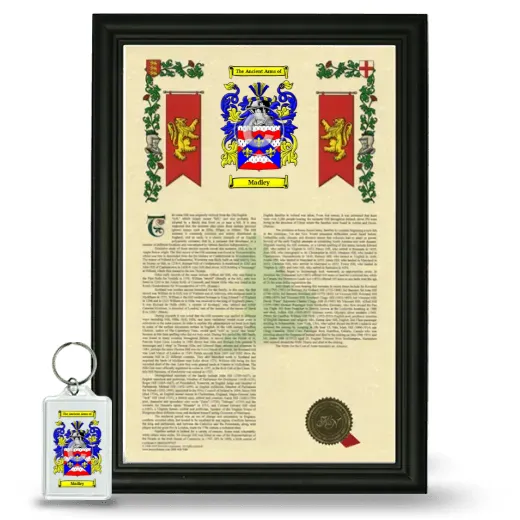 Madley Framed Armorial History and Keychain - Black