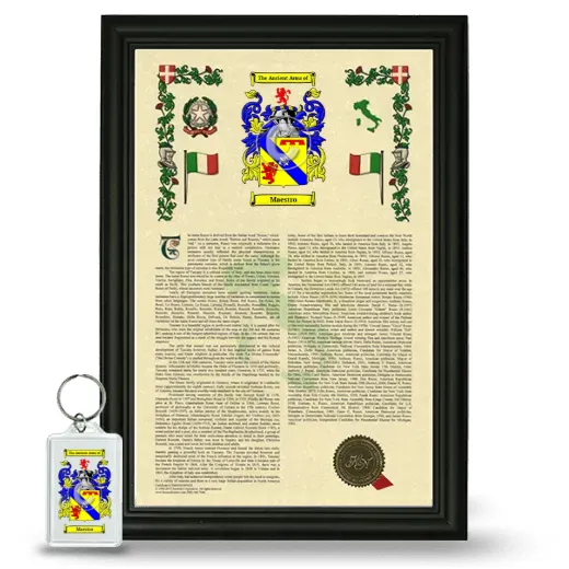 Maestro Framed Armorial History and Keychain - Black