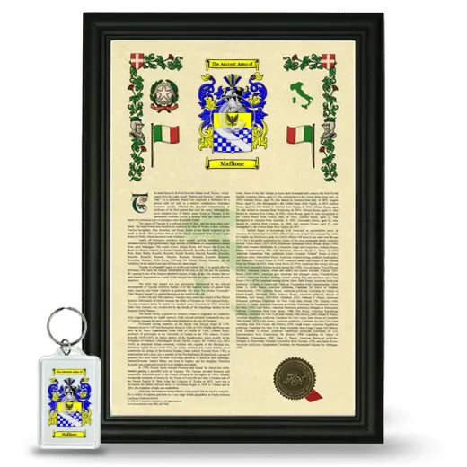Maffione Framed Armorial History and Keychain - Black