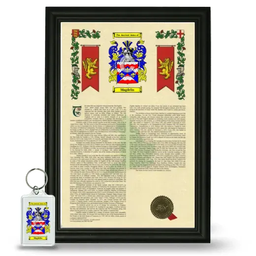 Magdelin Framed Armorial History and Keychain - Black