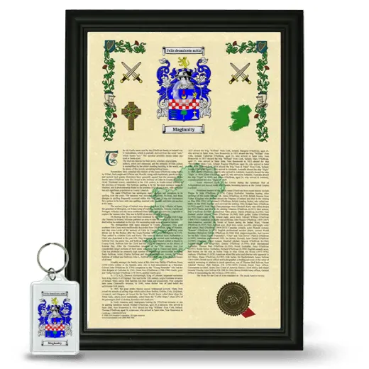 Maginnity Framed Armorial History and Keychain - Black
