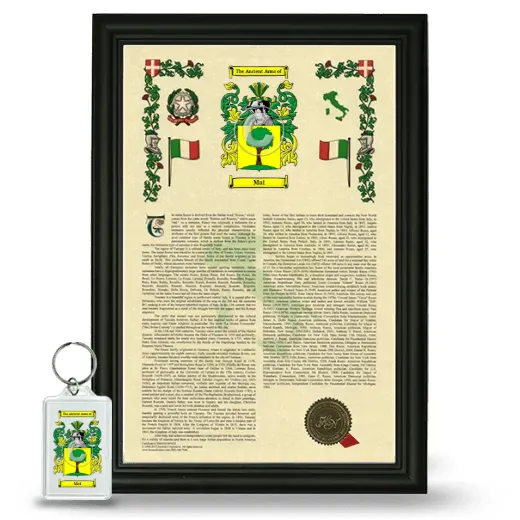 Mai Framed Armorial History and Keychain - Black