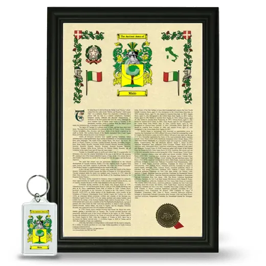 Maio Framed Armorial History and Keychain - Black