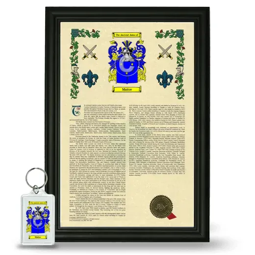 Maitre Framed Armorial History and Keychain - Black