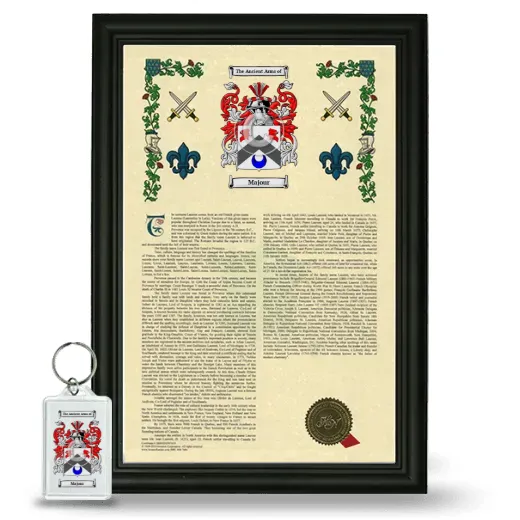 Majour Framed Armorial History and Keychain - Black