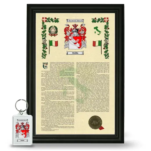 Maldin Framed Armorial History and Keychain - Black