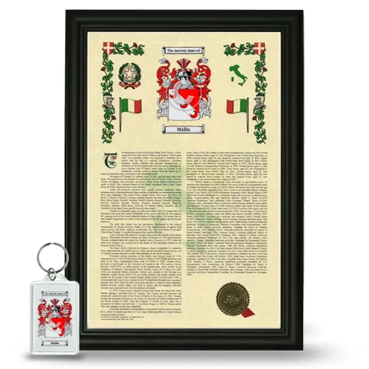 Mallia Framed Armorial History and Keychain - Black