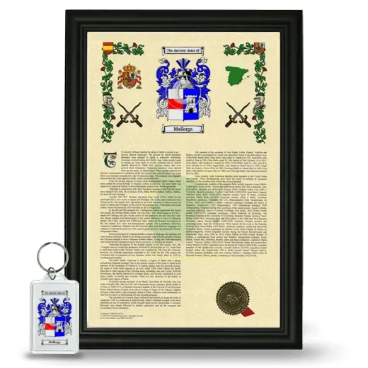 Mallorga Framed Armorial History and Keychain - Black