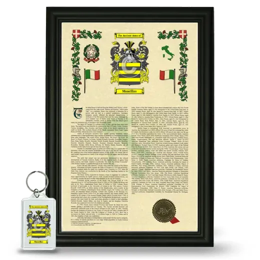 Mancillas Framed Armorial History and Keychain - Black