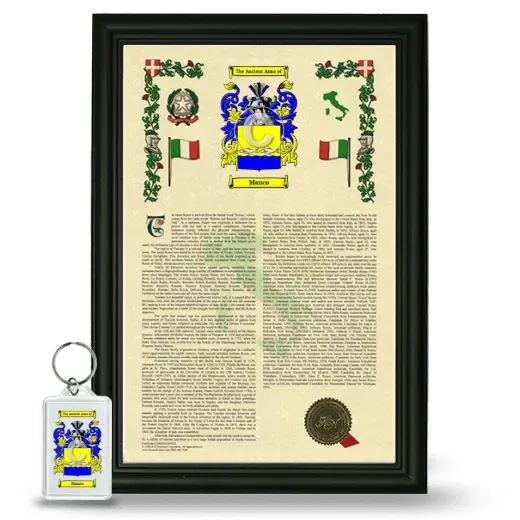 Manco Framed Armorial History and Keychain - Black