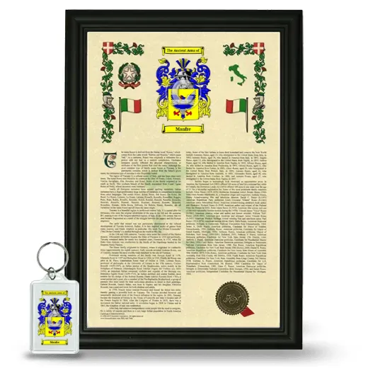 Manfre Framed Armorial History and Keychain - Black