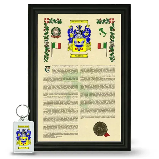 Manfreda Framed Armorial History and Keychain - Black