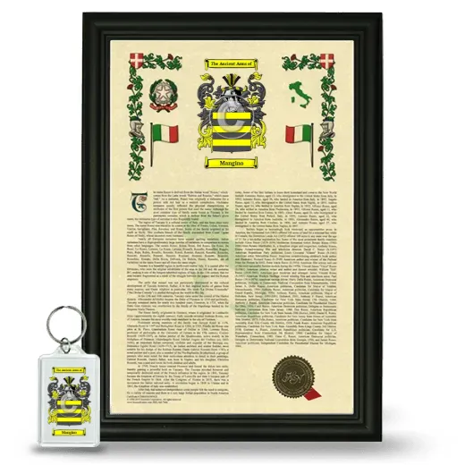 Mangino Framed Armorial History and Keychain - Black
