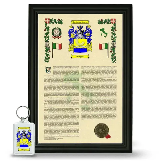 Mangusi Framed Armorial History and Keychain - Black